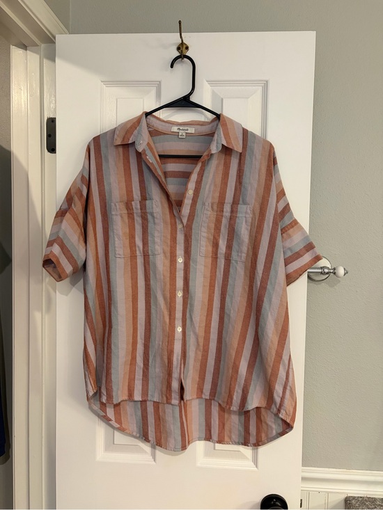 Tops - Madewell Central Shirt Rainbow Stripe Oversized Button Down Medium